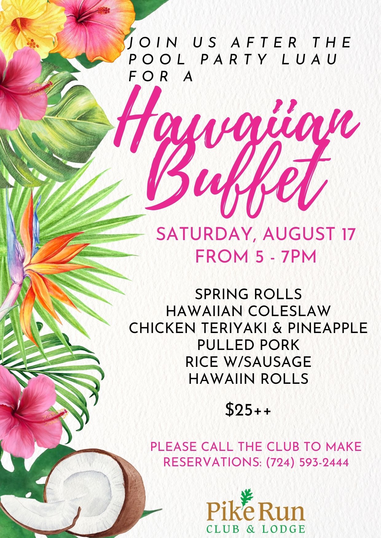 Hawaiian Buffet Menu 817