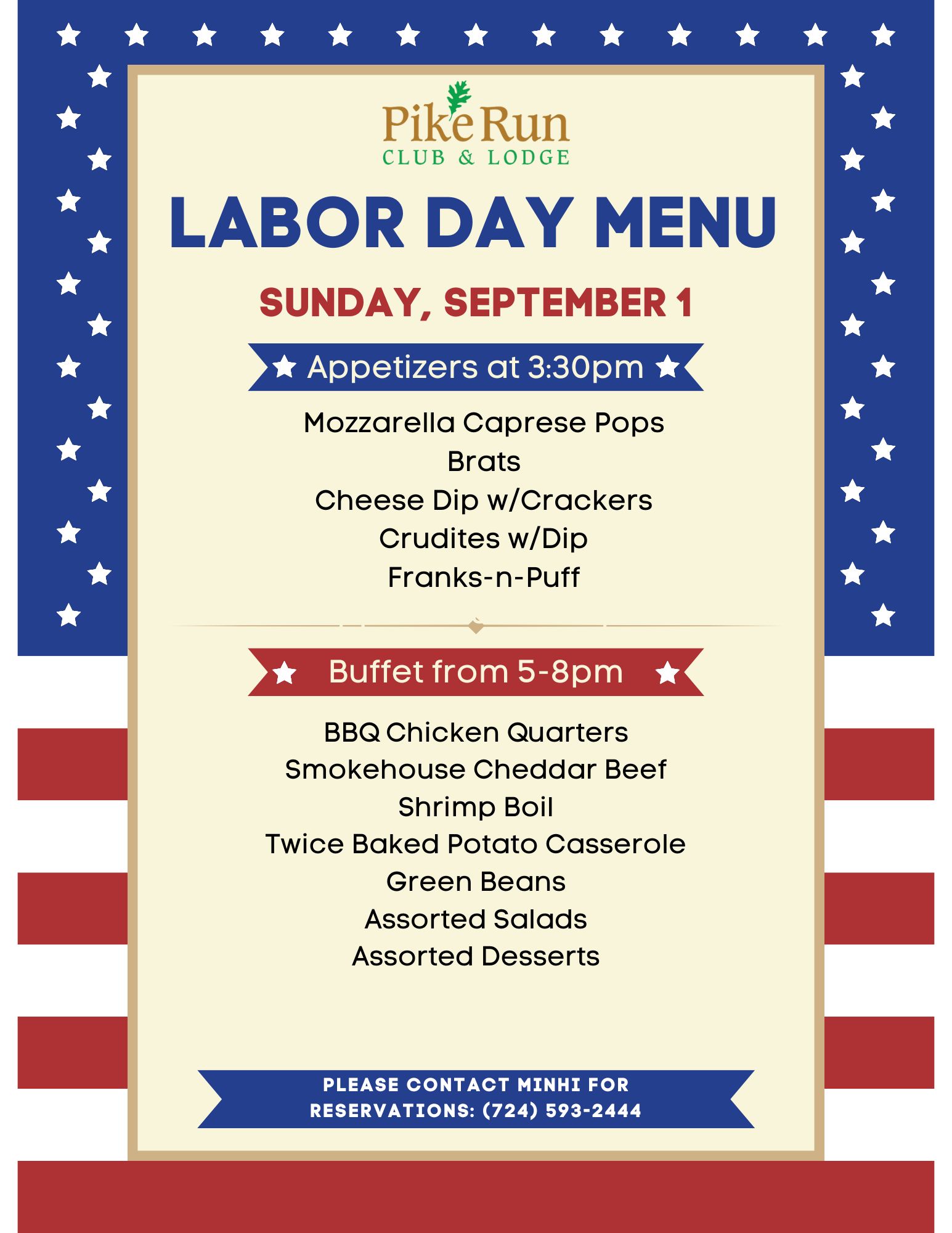 Labor Day Menu 9124